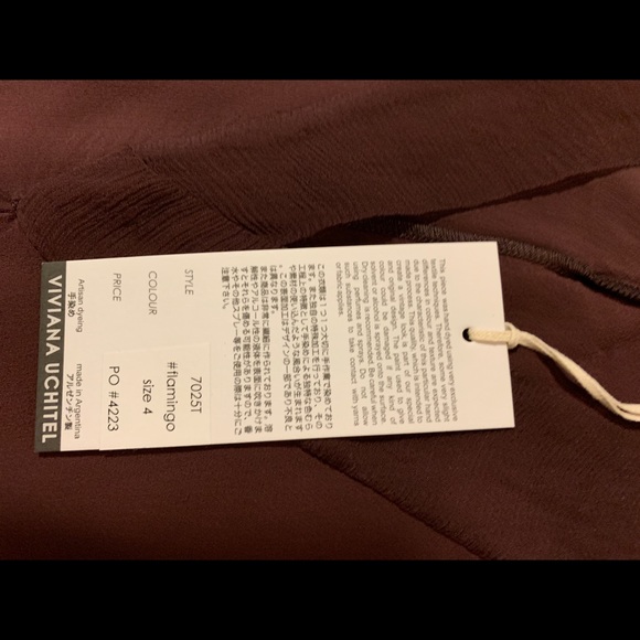 Viviana Uchitel Elena Gradient In Flamingo Dusk Silk | Rayon Blouse NWT - Picture 6 of 7